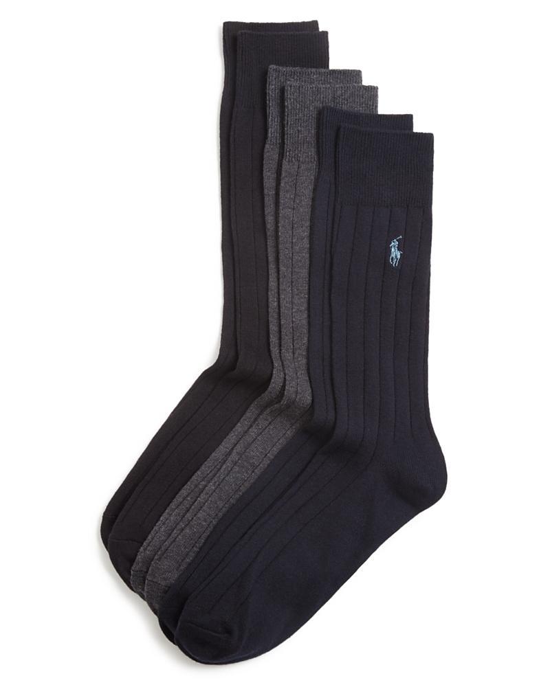 Polo Ralph Lauren Combed Assorted Color Cotton Dress Socks 3-Pack Product Image