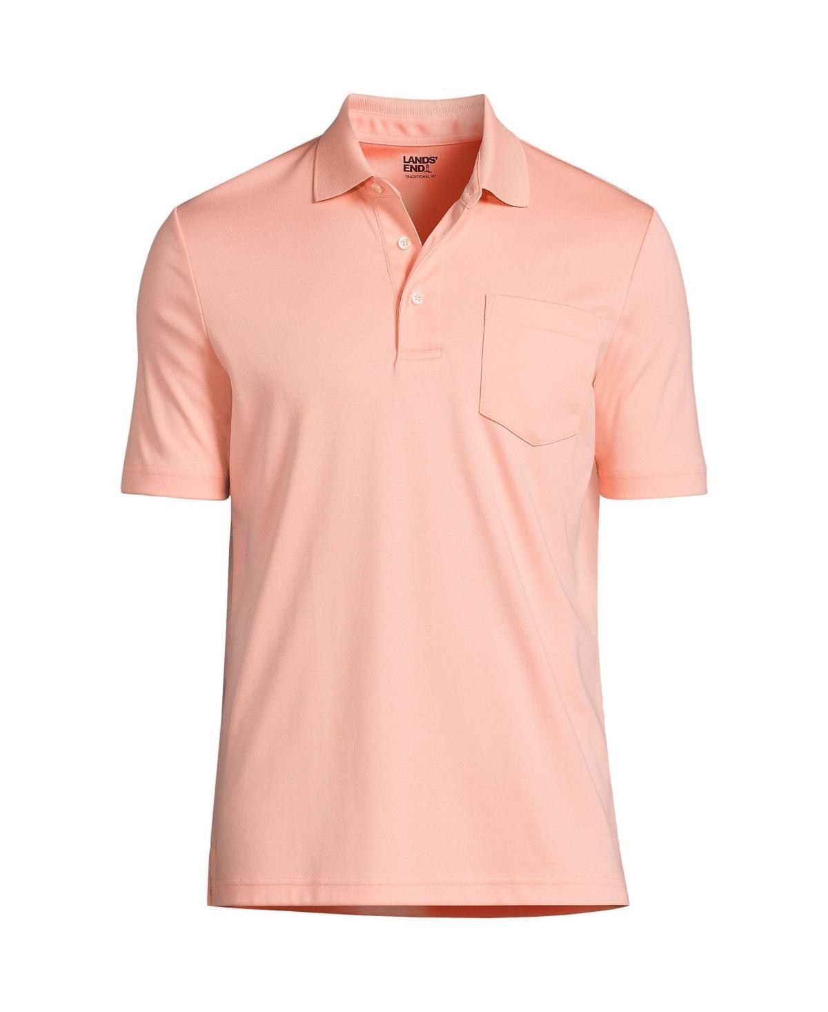 Lands End Mens Short Sleeve Cotton Supima Polo Shirt with Pocket Product Image