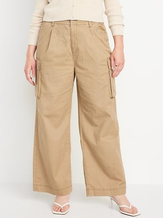 Extra High-Waisted Super Wide-Leg Cargo Pants Product Image