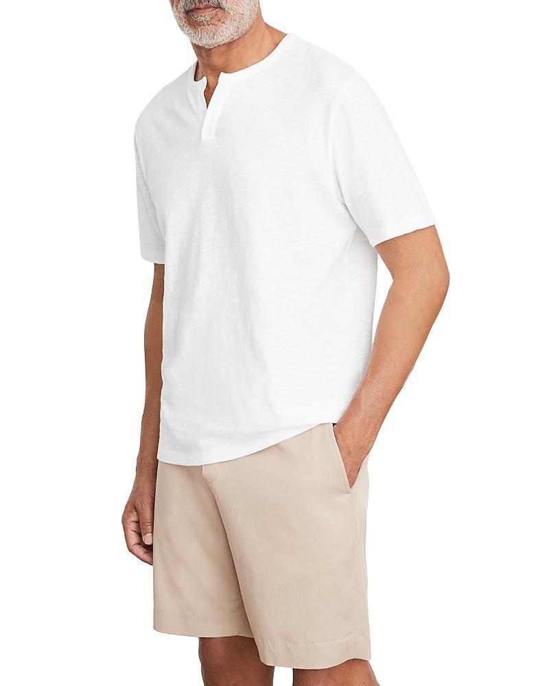 Men's Split-Neck Slub Cotton T-Shirt Product Image