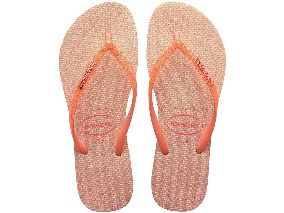 Havaianas Slim Glitter Iridescent Sandals (Peach Rose) Women's Sandals Product Image