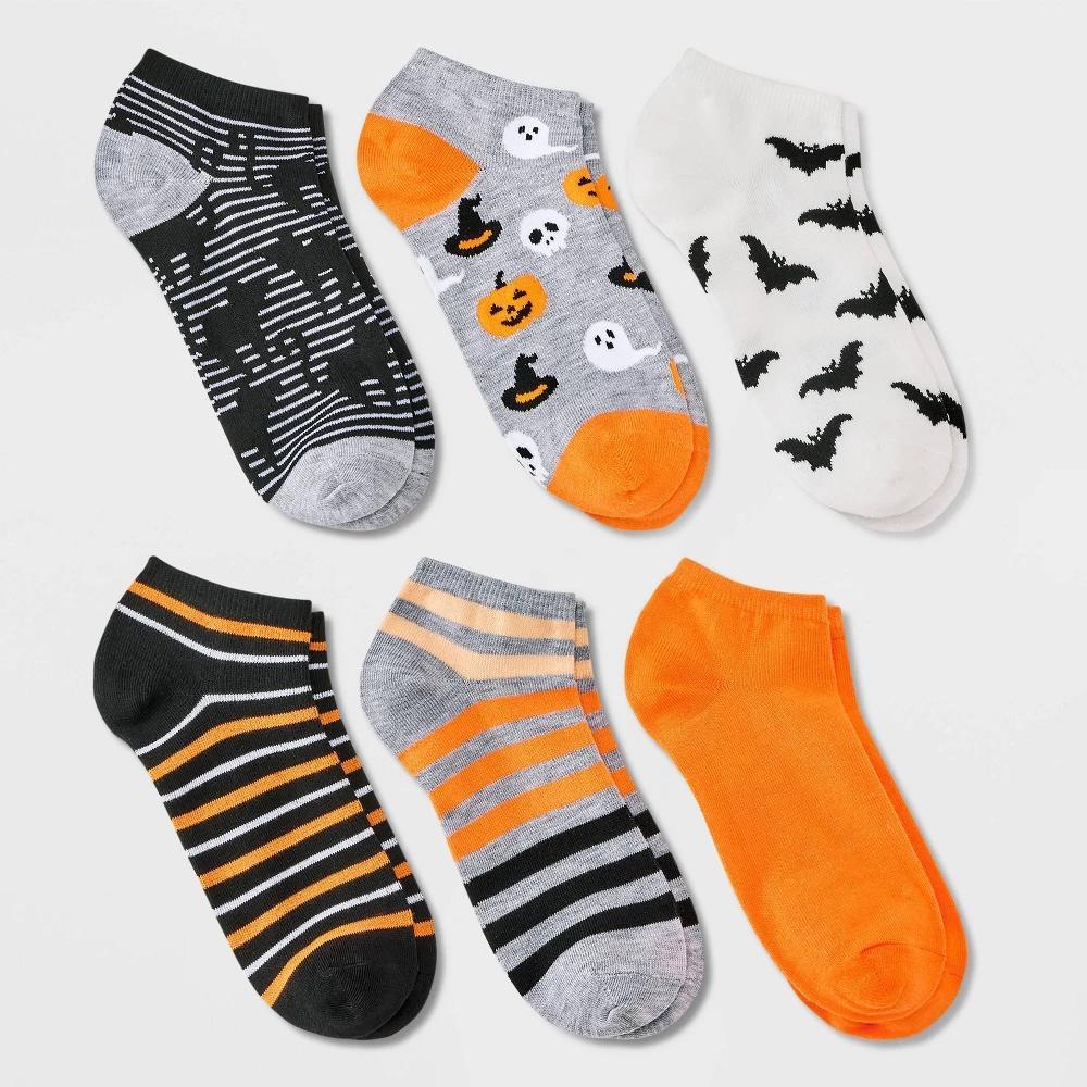 Womens Halloween Icons 6pk Low Cut Socks - Hyde & EEK! Boutique Heather /Orange/Black 4-10 Product Image