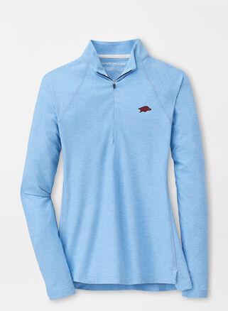 Peter Millar Arkansas Womens Mlange Raglan-Sleeve Perth Layer | Color: Cottage Blue | Size: XXL Product Image