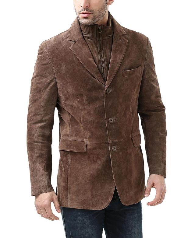 Bgsd Men Brett Three-Button Suede Leather Blazer Product Image