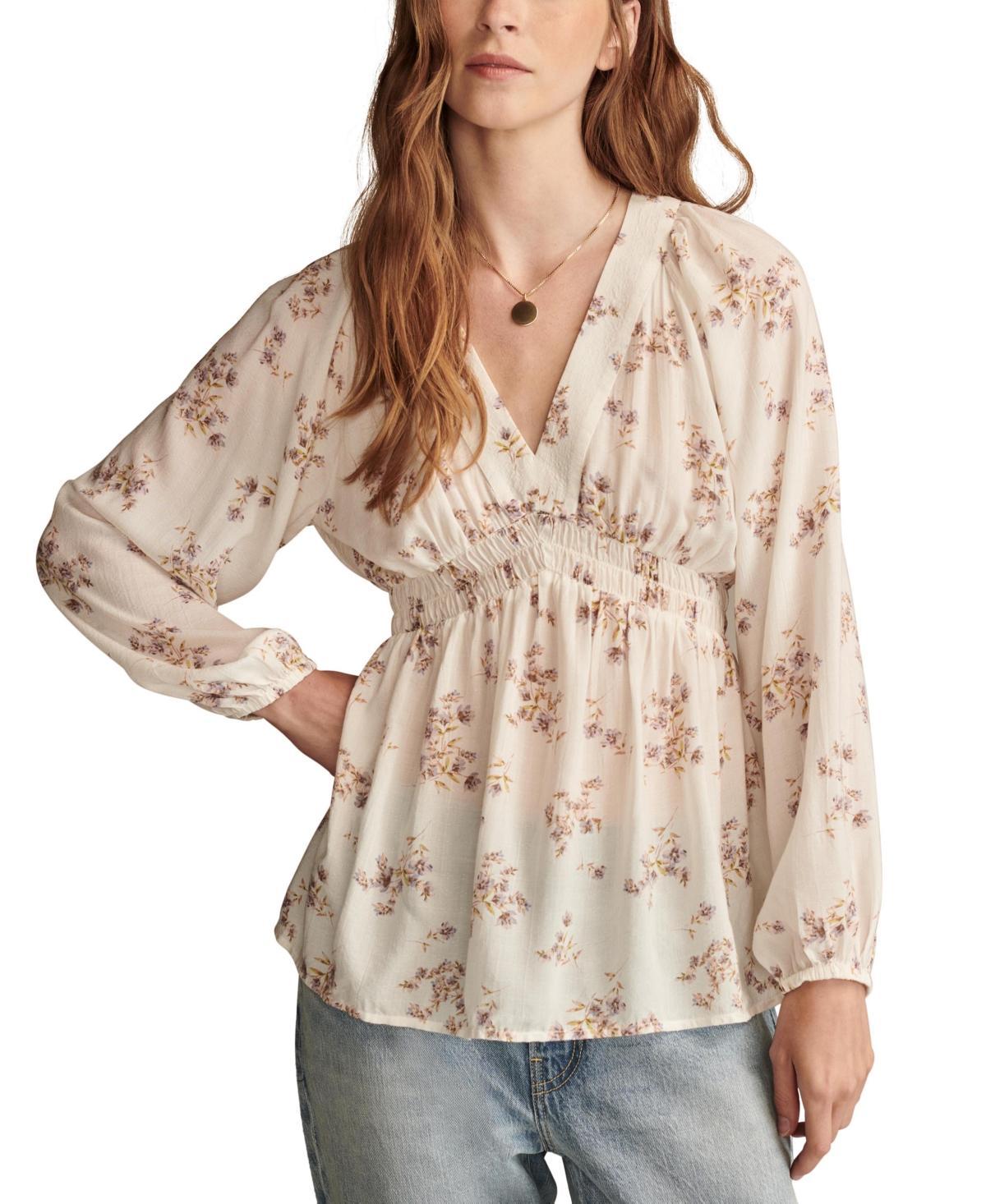 Lucky Brand Womens Floral-Print Empire-Waist Top product image