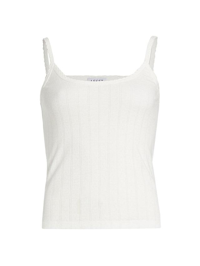 Womens Pointelle-Knit Classic Tank Product Image