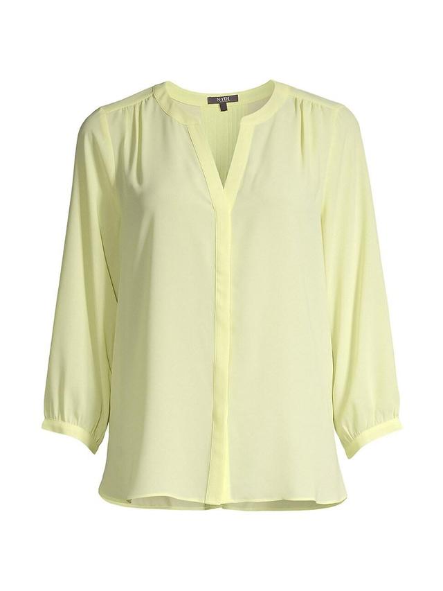 Womens Pin-Tucked Button-Front Blouse Product Image