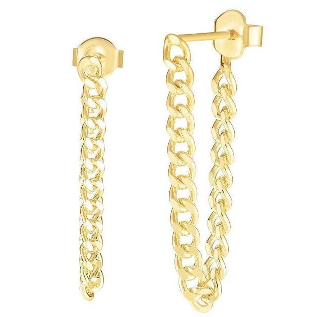 Sunkissed Sterling Curb Chain Drop Earrings, Womens, Gold Tone Product Image