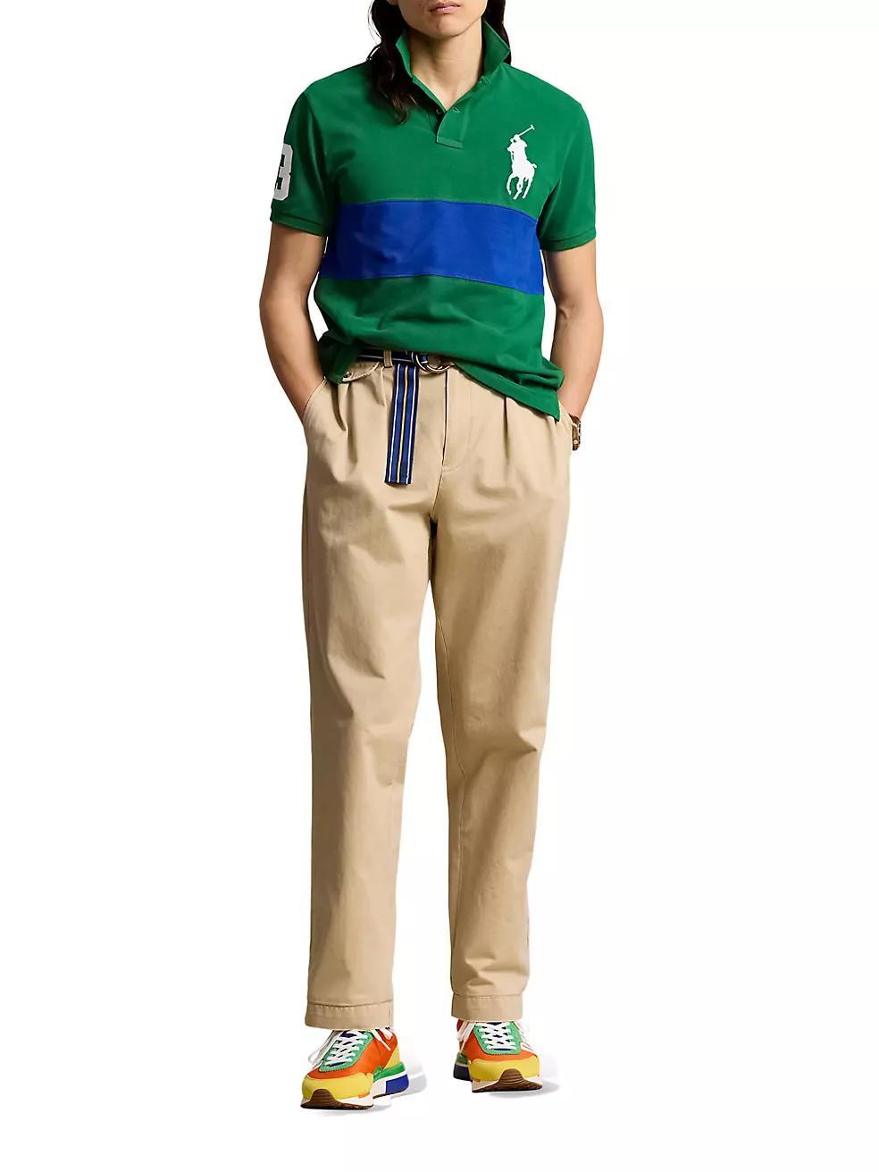 Colorblocked Cotton Polo Shirt Product Image