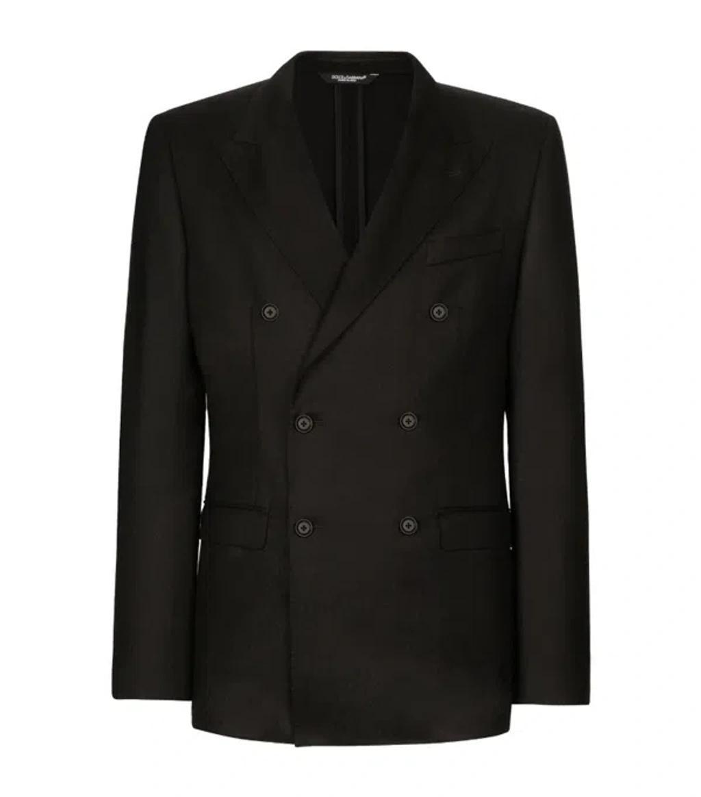 Virgin Wool Double-breasted Blazer In Multi Product Image