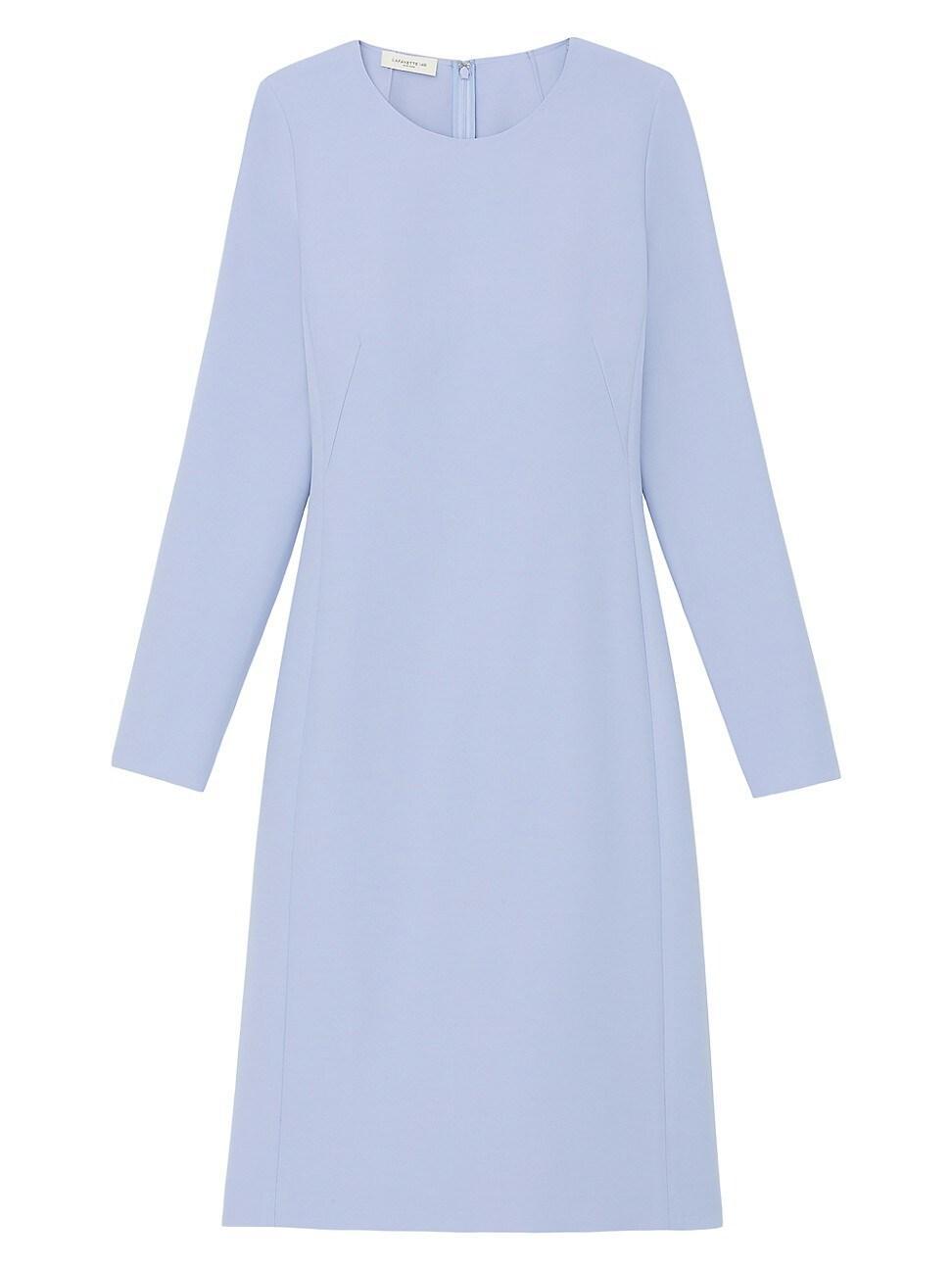 Womens Wool-Silk Crepe Long Sleeve Sheath Dress Product Image