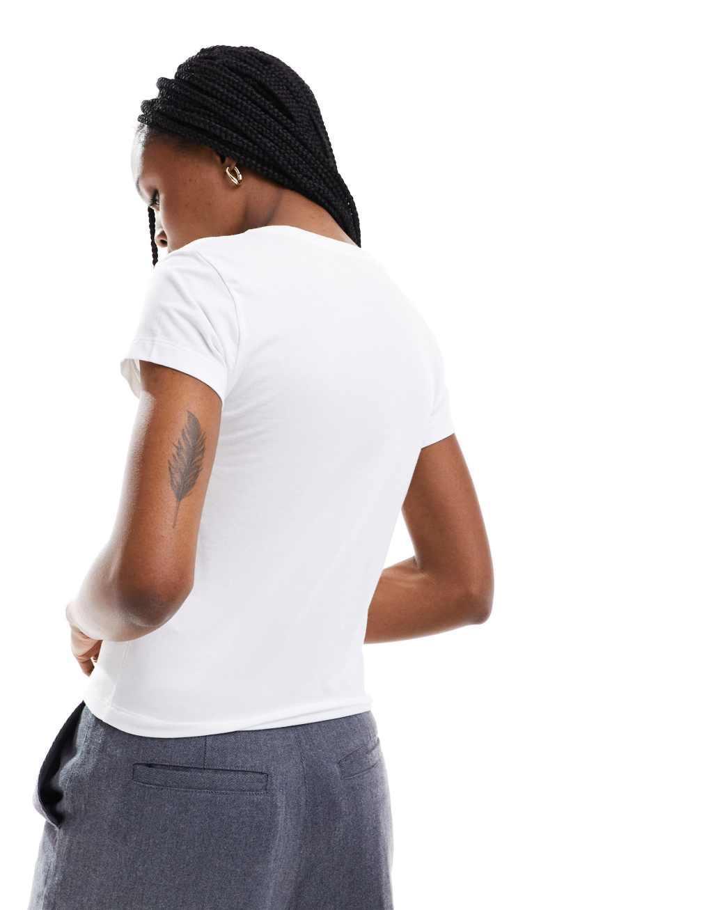 Nike Chill cropped t-shirt in white Product Image