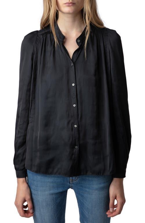 Zadig & Voltaire Tchin Band Collar Satin Blouse Product Image