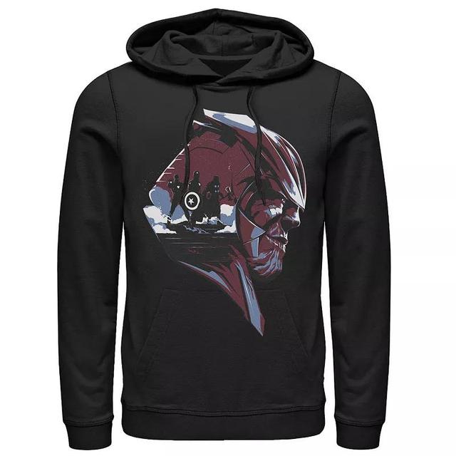 Mens Marvel Avengers Endgame Thanos Head Avengers Silhouette Graphic Hoodie Product Image