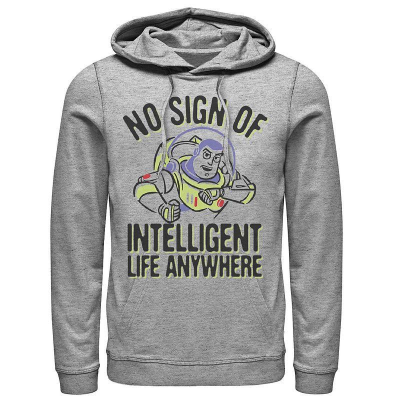 Mens Disney / Pixar Toy Story Buzz Lightyear No Intelligent Life Hoodie Med Grey Product Image