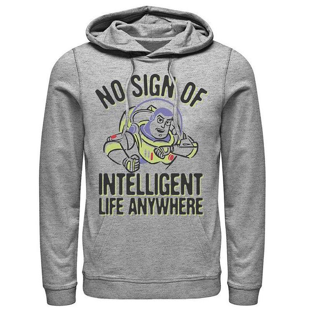 Disney / Pixars Toy Story Buzz Lightyear Mens No Intelligent Life Hoodie Athletic Grey Product Image