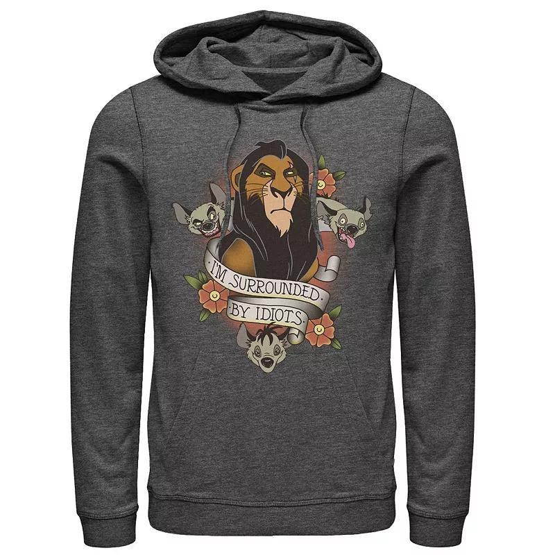 Disneys The Lion King Scar Mens Hyenas Surrounded By Idiots Tee Grey Heather Product Image