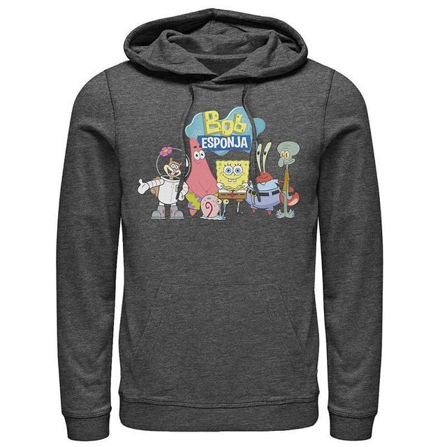 Mens Nickelodeon SpongeBob SquarePants Bob Esponja Happy Group Shot Graphic Hoodie Product Image