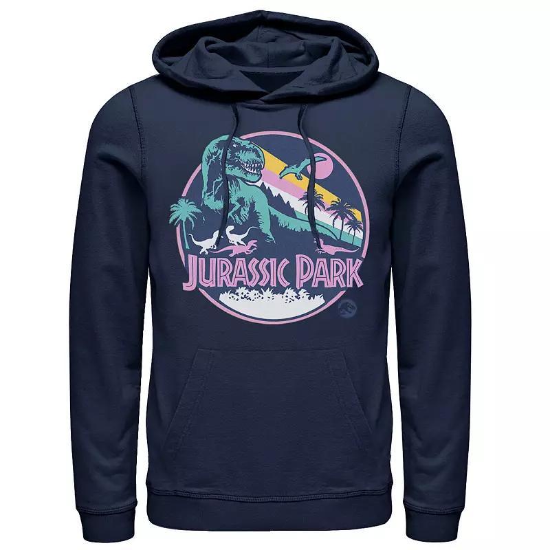 Mens Jurassic Park Retro Rex Scene Hoodie Blue Product Image