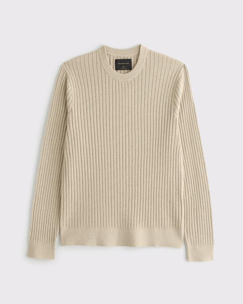 Pima Cotton Rib Stitch Crew Sweater Product Image