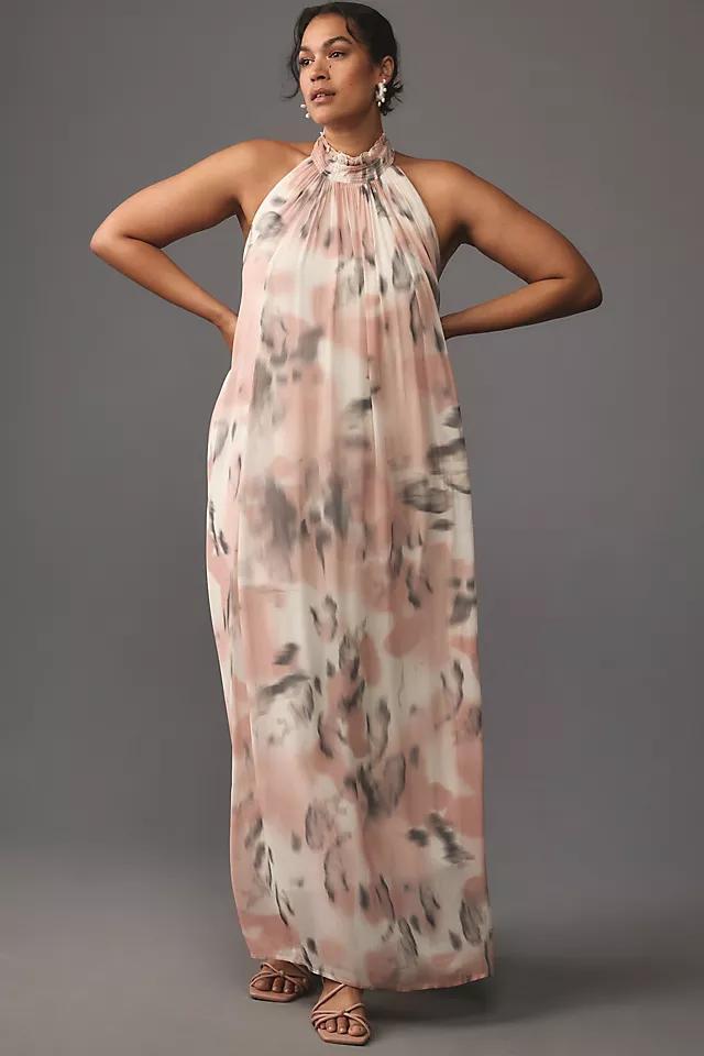 Maeve Halter Sheer Printed Maxi Dress Product Image