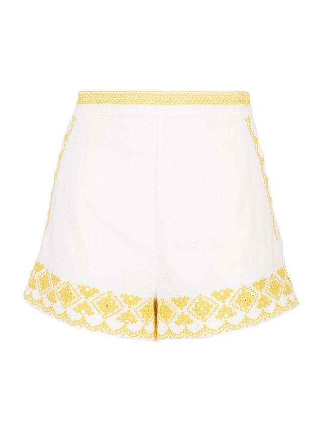 Womens St Lucia Gina Embroidered Cotton-Blend Shorts Product Image