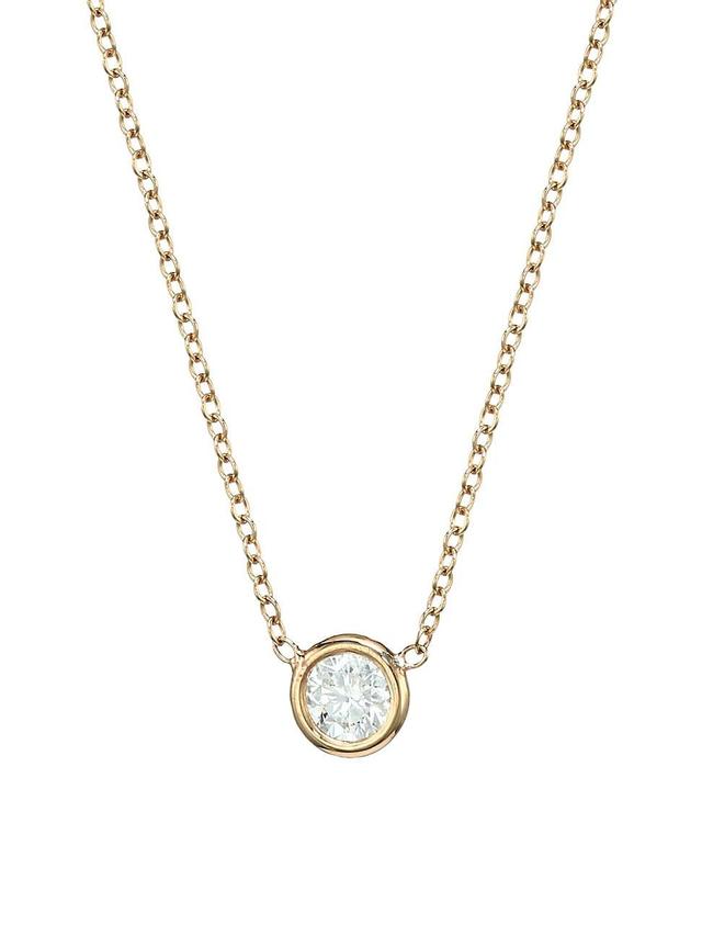 Womens Paris 14K Yellow Gold & Diamond Pendant Necklace Product Image