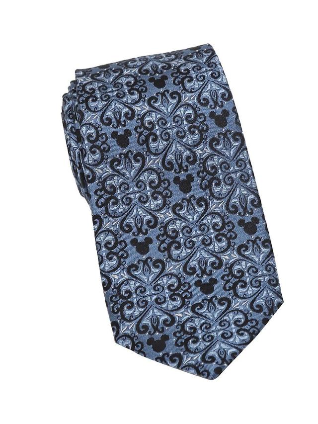 Mens Mickey Mouse Damask Tile Silk Tie Product Image