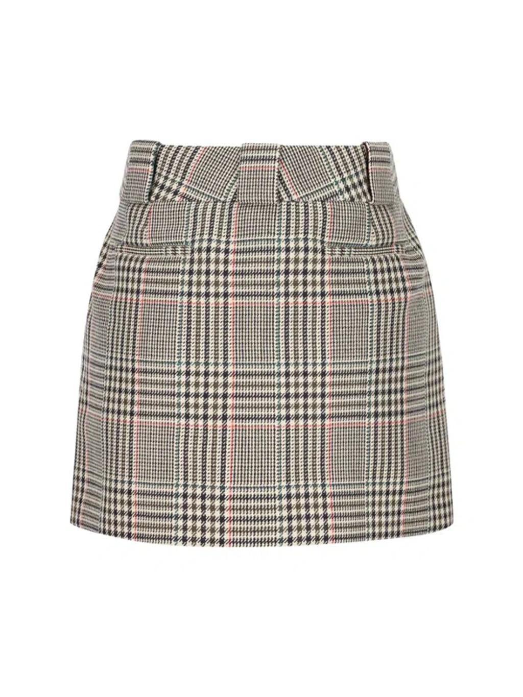 Plaid Mini Skirt In Multicolour Product Image