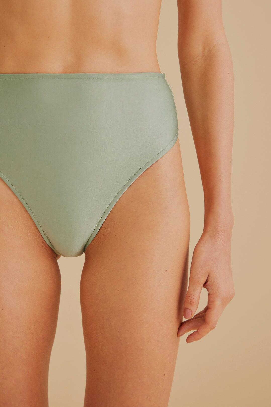 Green High Waisted Bikini Bottom Product Image