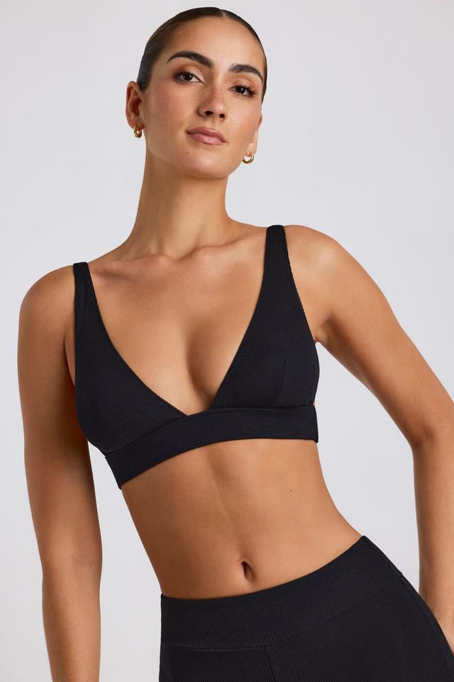 Ribbed Modal Triangle Bralette in Black Female Product Image