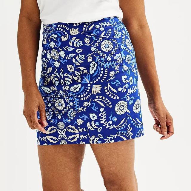 Womens Croft & Barrow Effortless Stretch Skort Blue Mirror Garden Product Image