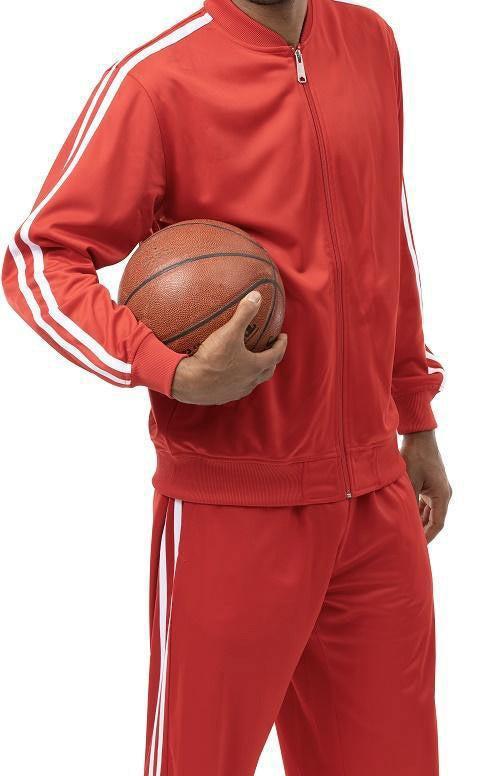 Men's Casual Jogging Set 2 Piece in Red Product Image