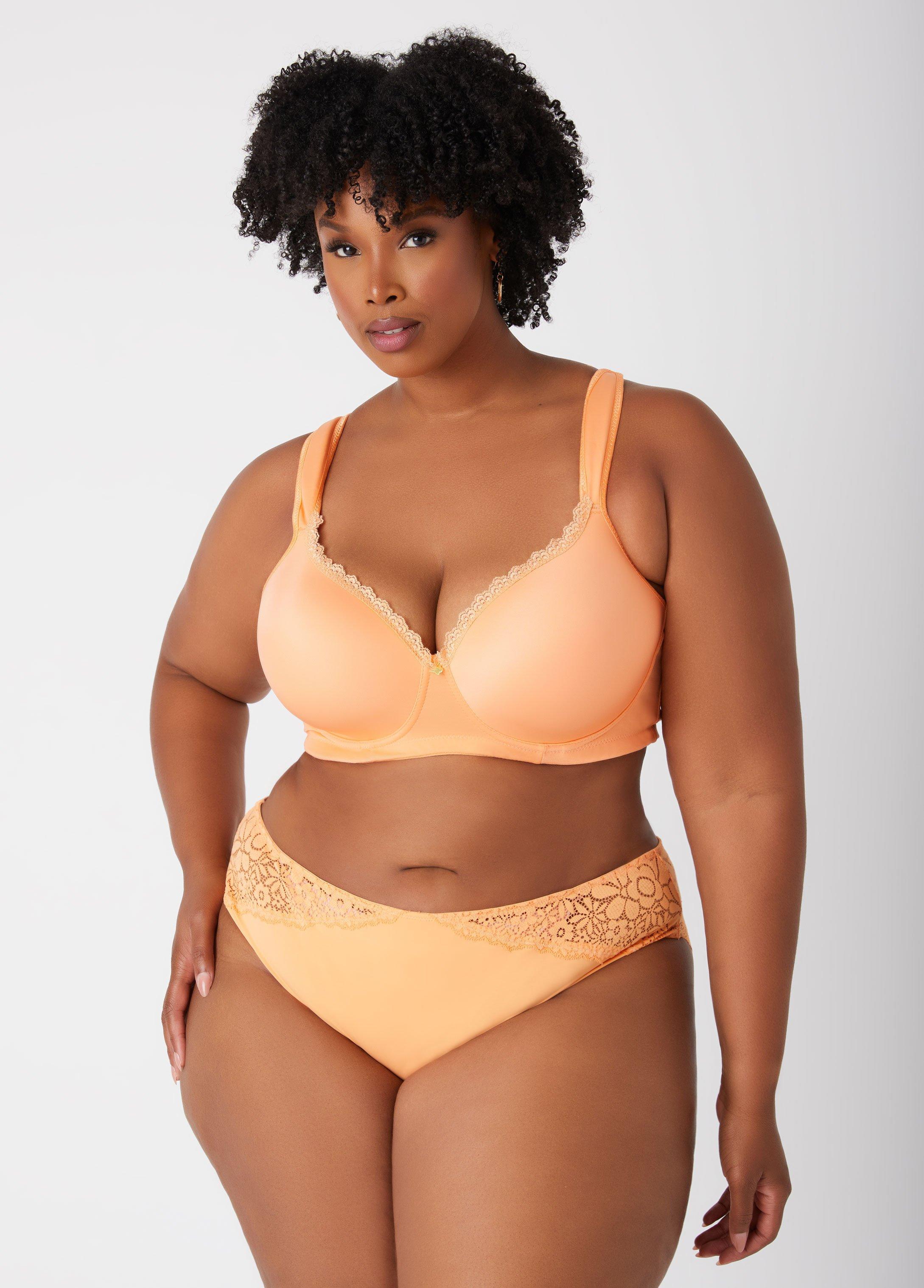 Plus Size Lace Trim Full Coverage Butterfly Bra Ashley Stewart Product Image