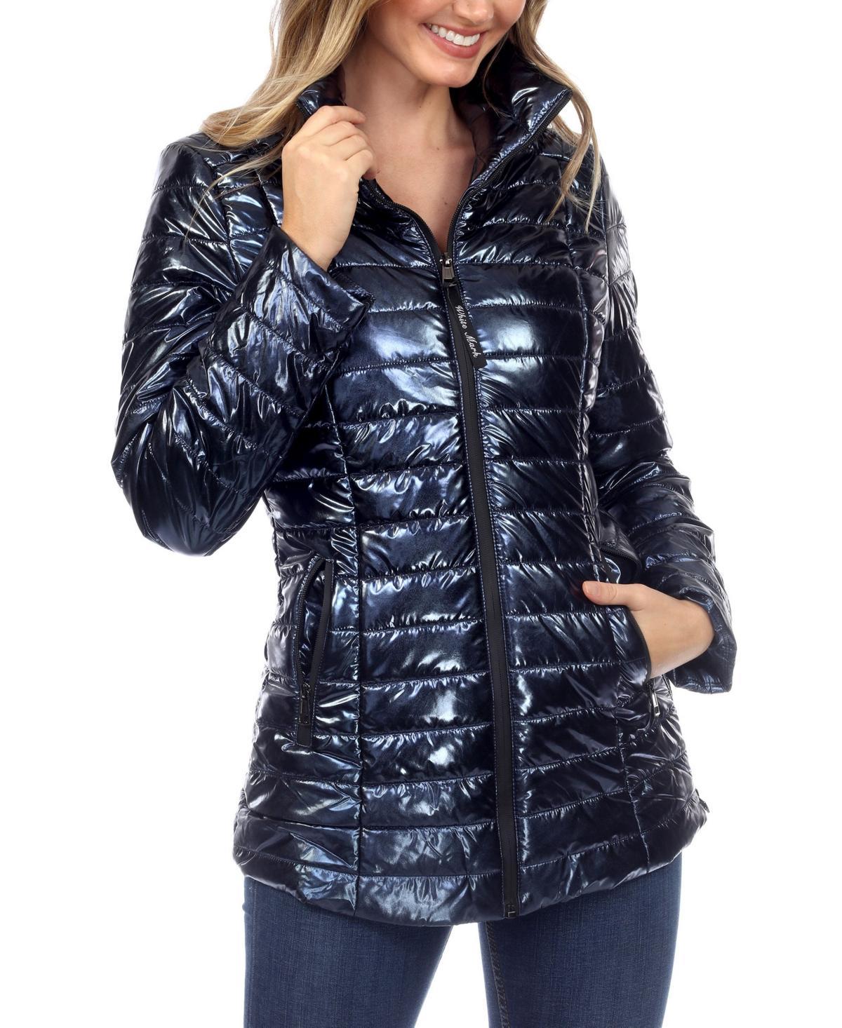 Womens Metallic Puffer Coat Product Image