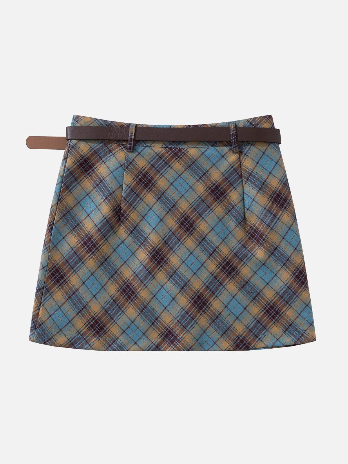 Aelfric Eden Belt Plaid Skirt Female Product Image