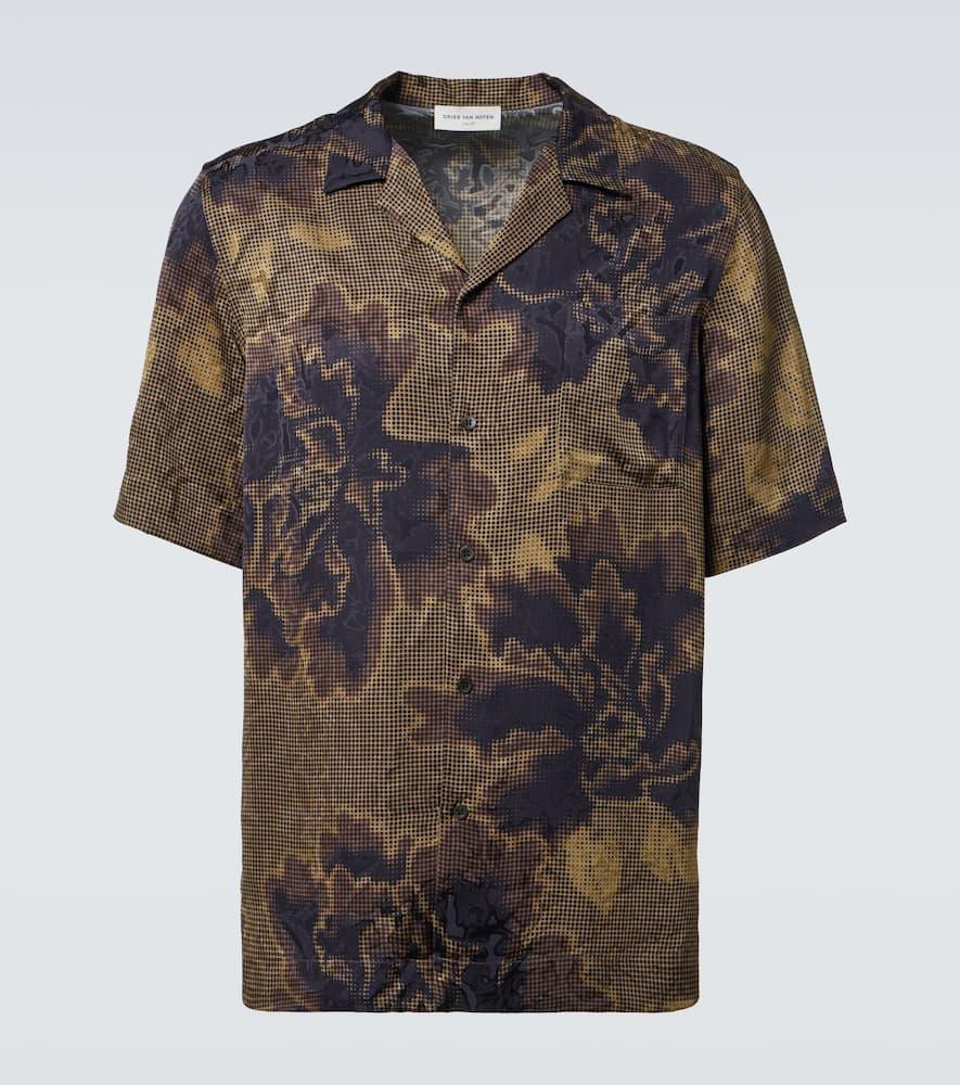 DRIES VAN NOTEN Mens Brown Carltone Jacquard-pattern Regular-fit Woven Shirt In 703 - Brown Product Image