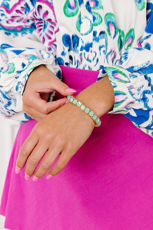 All The Sparkles Stretch Bracelet in Mint Product Image