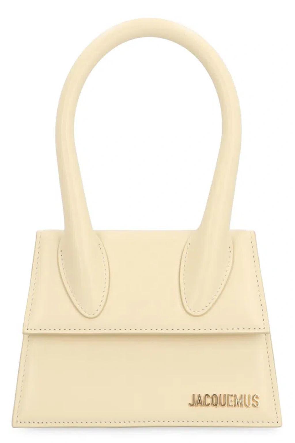 JACQUEMUS Le Chiquito Moyen Leather Handbag In Beige Product Image