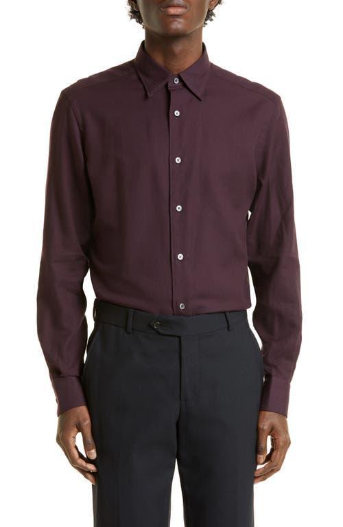 ZEGNA Cotton & Cashmere Button-Up Shirt Product Image