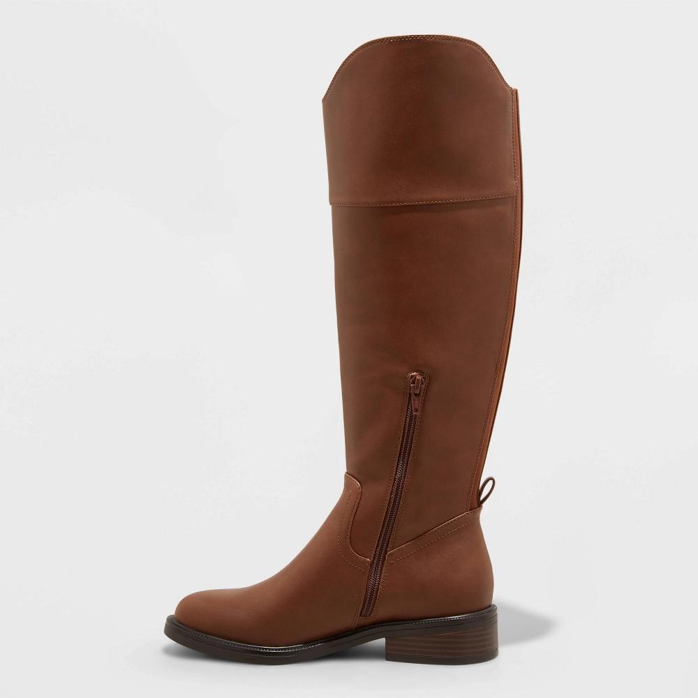 Womens Sienna Tall Riding Boots - A New Day Brown 6 Product Image