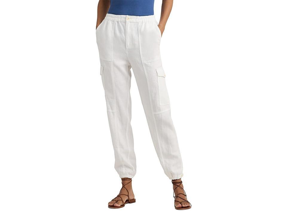 LAUREN Ralph Lauren Linen Cargo Ankle Pants Women's Casual Pants Product Image