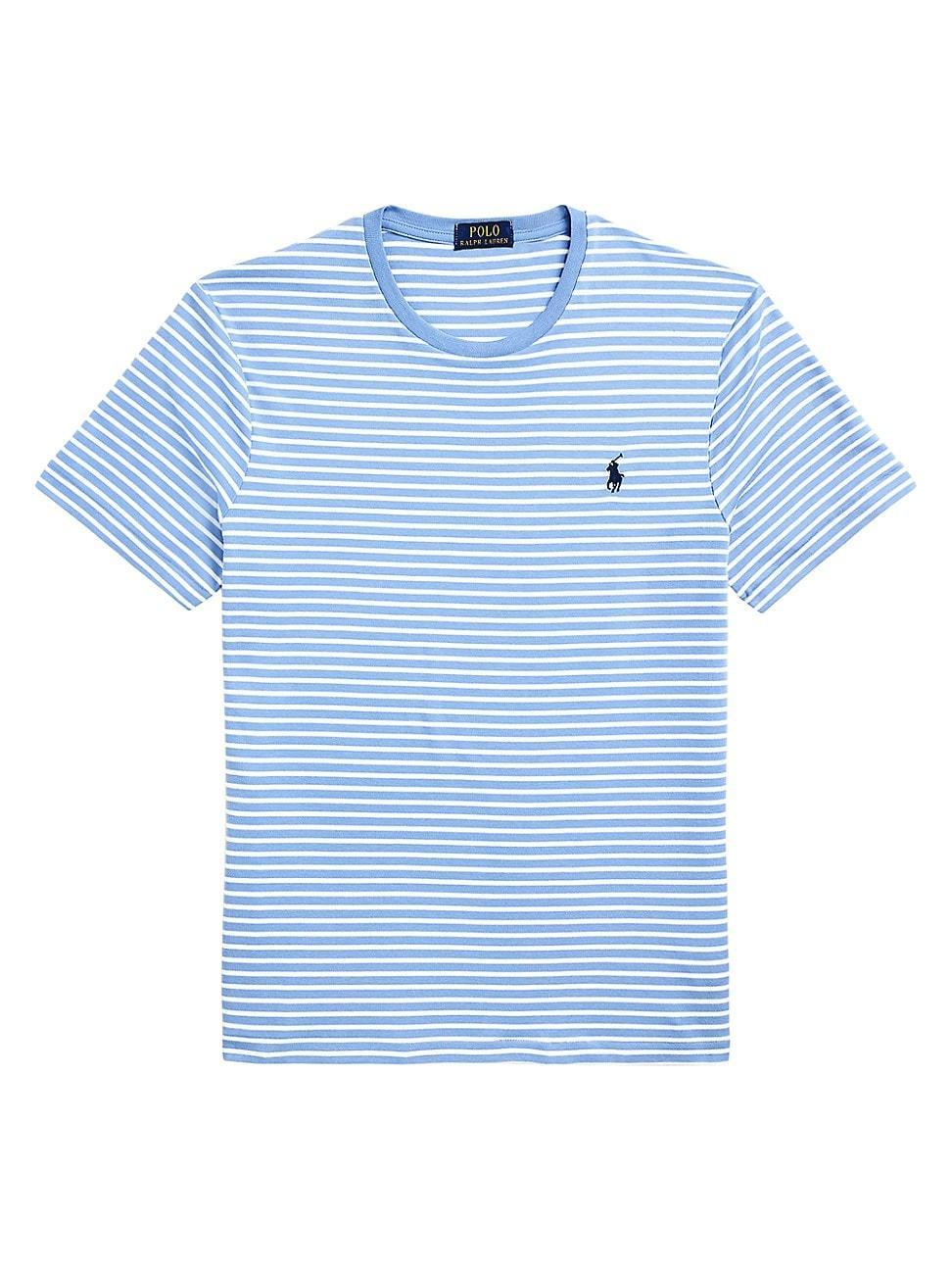 Mens Custom-Slim-Fit Striped Soft Cotton T-Shirt Product Image