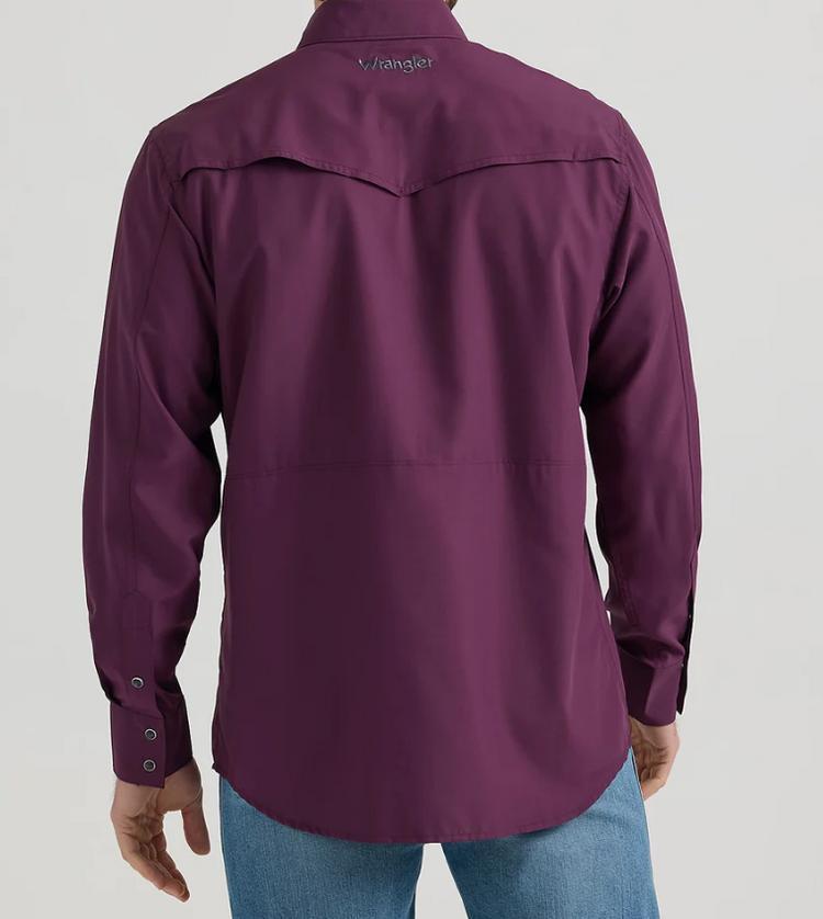 Wrangler® Men's L/S Plum Performance Snap Shirt Product Image