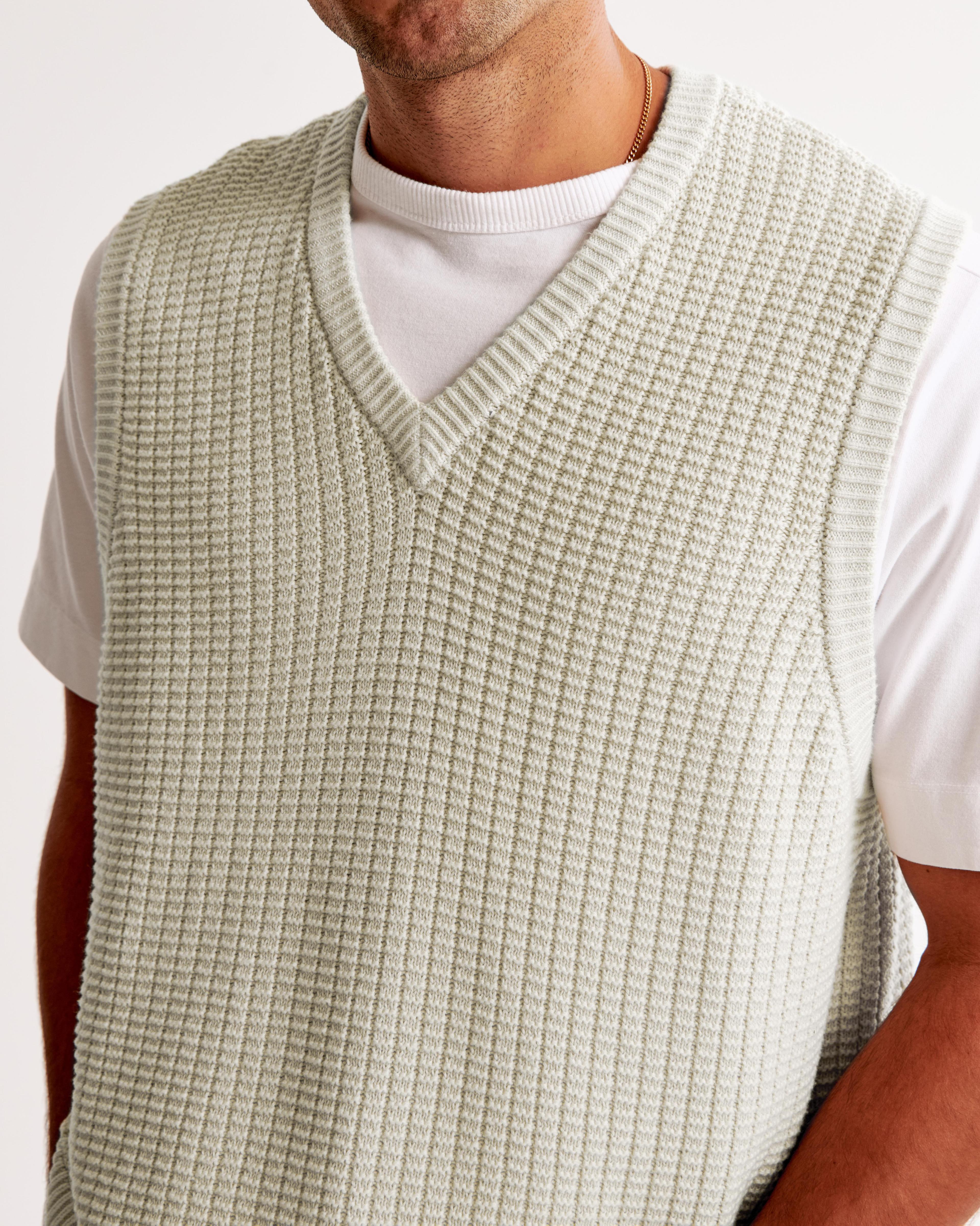 Oversized Stitchy Sweater Vest Product Image