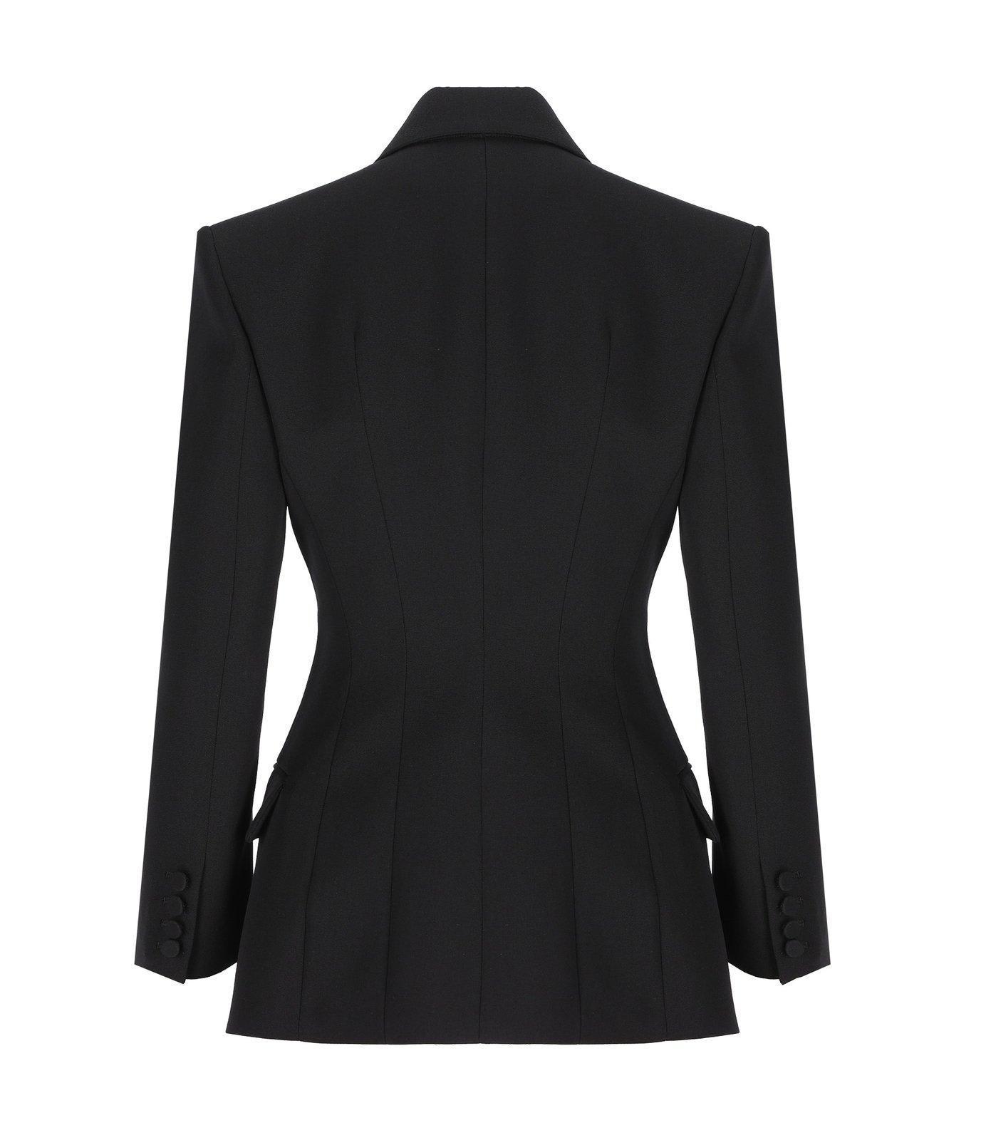 VALENTINO Double-breasted Long-sleeved Blazer In Black Product Image