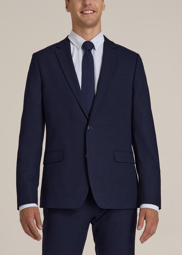 Suit Jacket for Tall Men in Blue Windowpane Product Image