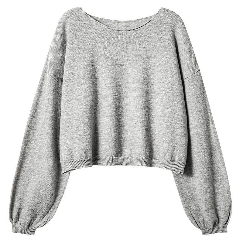 Crew Neck Plain Sweater Product Image