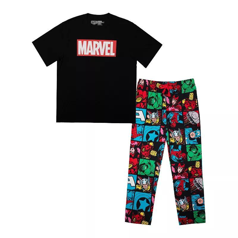 Mens Marvel Comic Pajama Top & Pajama Bottom Set Product Image