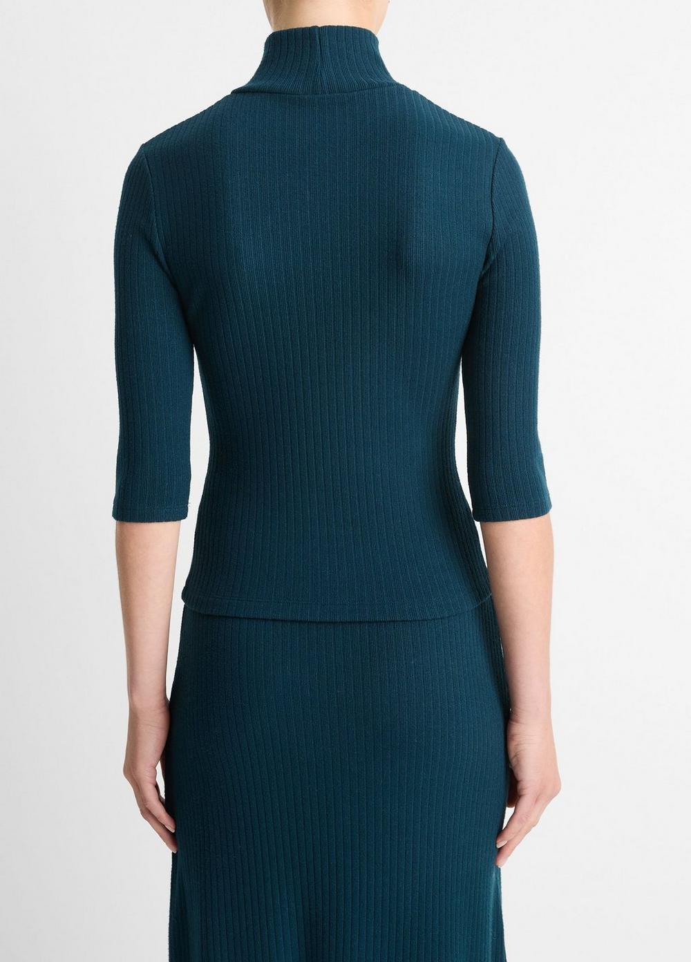 Womens Ribbed Turtleneck Top, Deep Ocean, Size M Vince Product Image